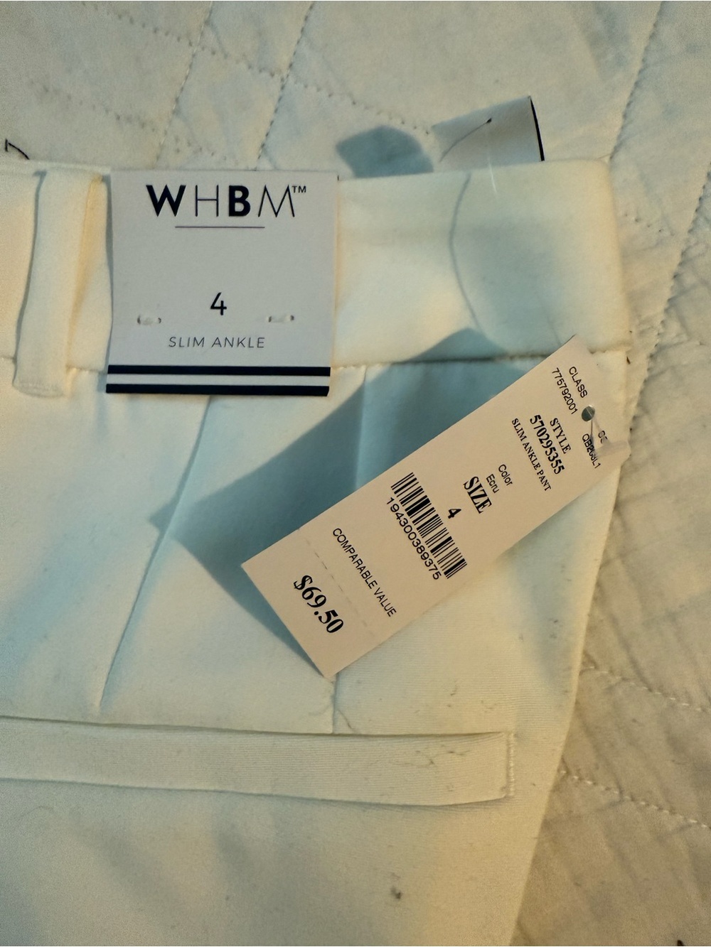 White House Black Market Slim Ankle Dress Pants in Off-White